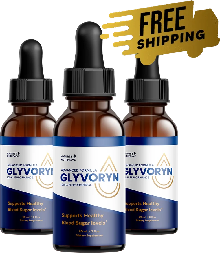 Glyvoryn blood sugar support drops three-bottle package